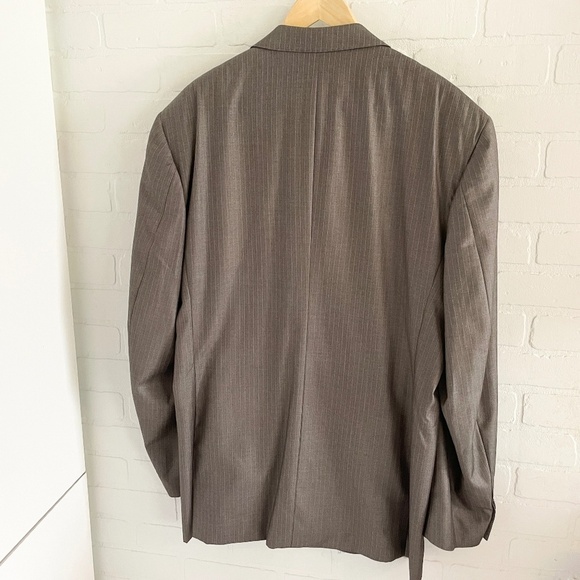 Dolce&Gabbana Men’s Blazer Pinstripe 2 buttons Wool Silk Gray Taupe Sz 58 - Picture 11 of 12